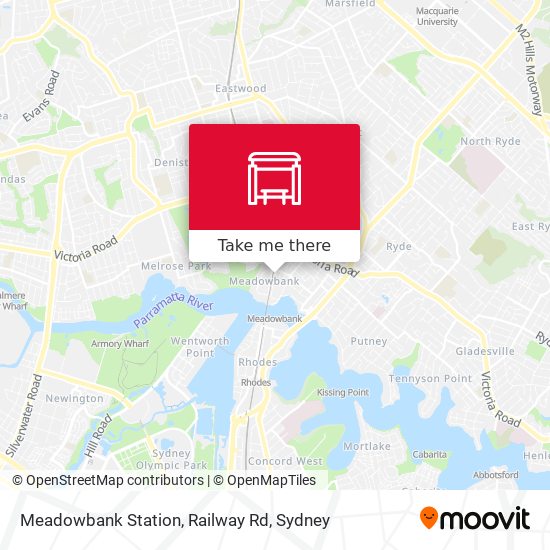 Mapa Meadowbank Station, Railway Rd