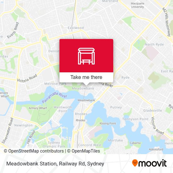 Meadowbank Station, Railway Rd map