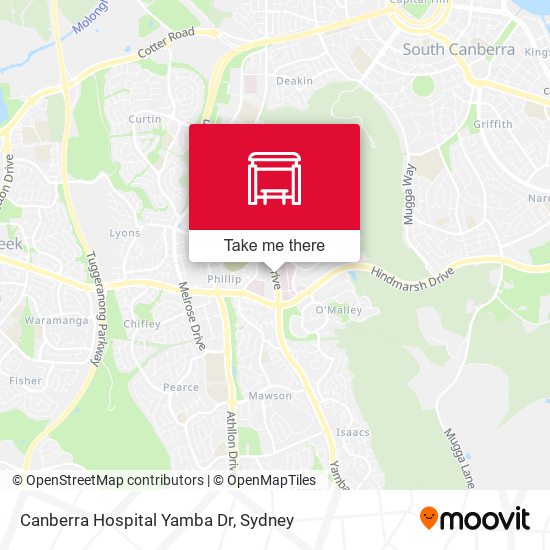 Canberra Hospital Yamba Dr map
