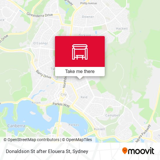 Donaldson St after Elouera St map