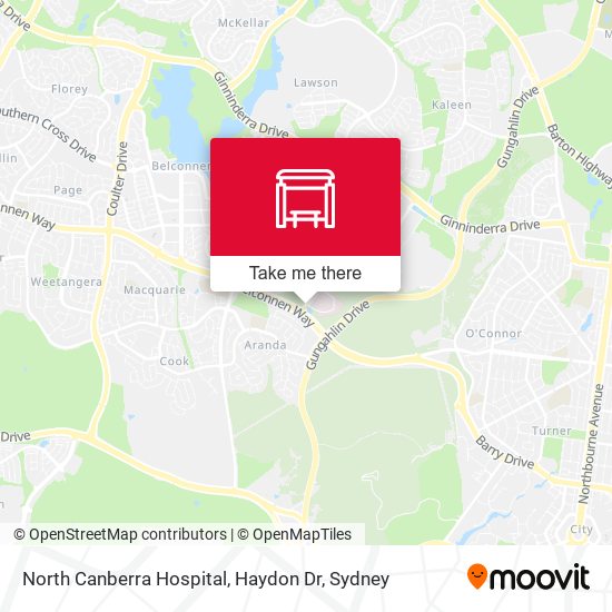 North Canberra Hospital, Haydon Dr map