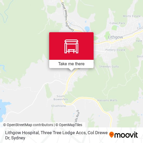 Lithgow Hospital, Three Tree Lodge Accs, Col Drewe Dr map
