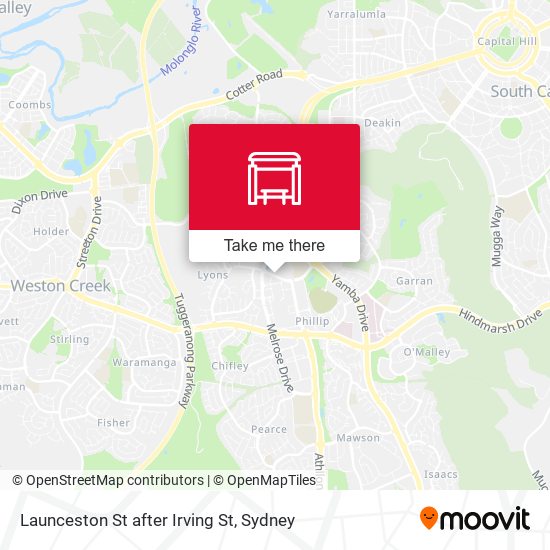 Launceston St after Irving St map
