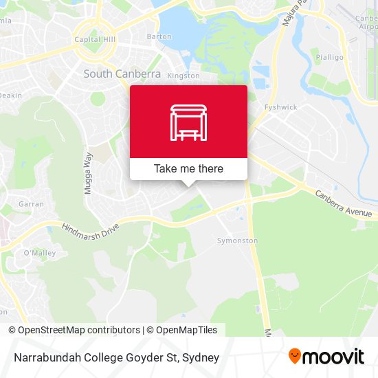 Narrabundah College Goyder St map