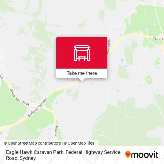 Eagle Hawk Caravan Park, Federal Highway Service Road map