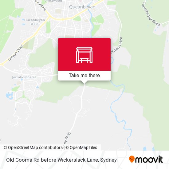 Old Cooma Rd before Wickerslack Lane map