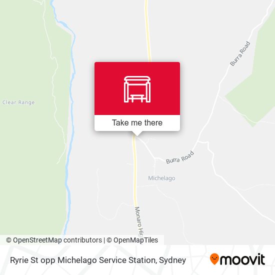 Ryrie St opp Michelago Service Station map