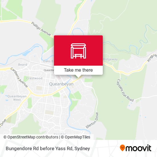 Bungendore Rd before Yass Rd map