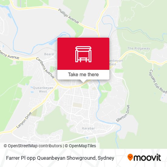 Farrer Pl opp Queanbeyan Showground map