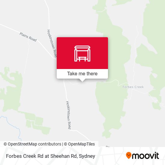 Forbes Creek Rd at Sheehan Rd map