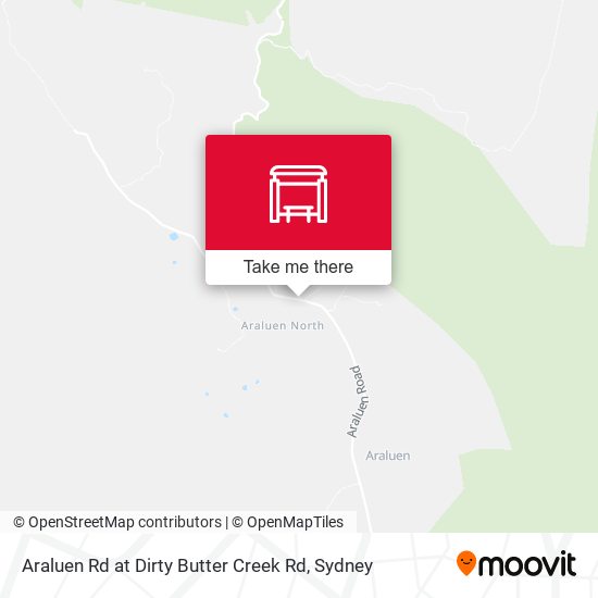 Araluen Rd at Dirty Butter Creek Rd map