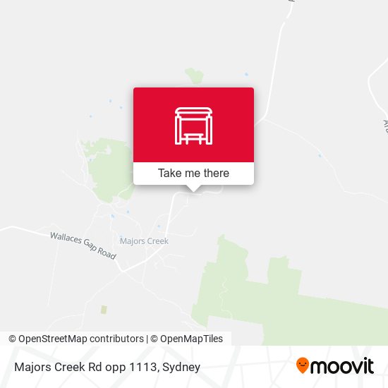 Majors Creek Rd opp 1113 map