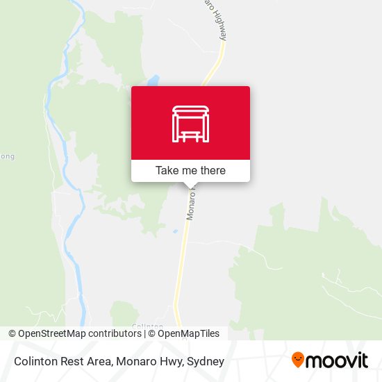 Colinton Rest Area, Monaro Hwy map