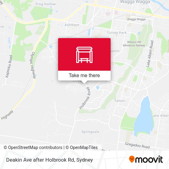 Deakin Ave after Holbrook Rd map