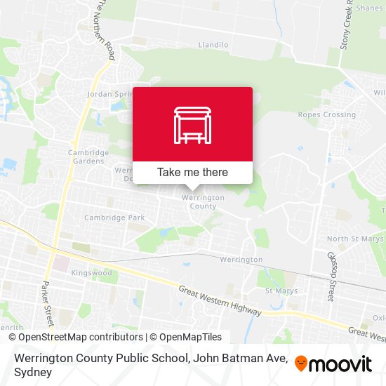 Werrington County Public School, John Batman Ave map