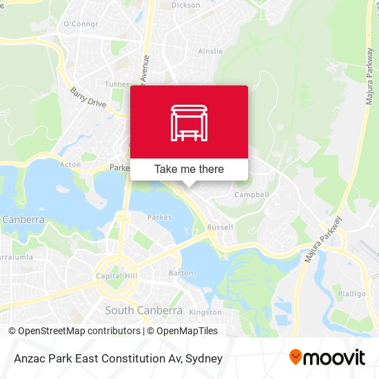 Anzac Park East Constitution Av map