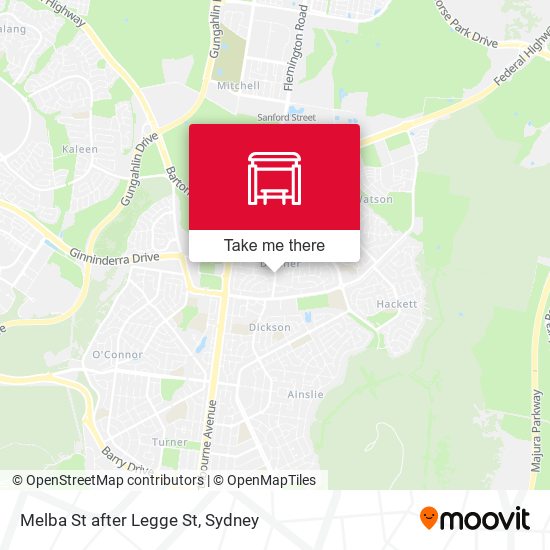 Melba St after Legge St map