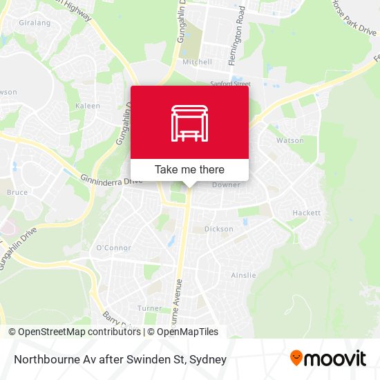 Northbourne Av after Swinden St map