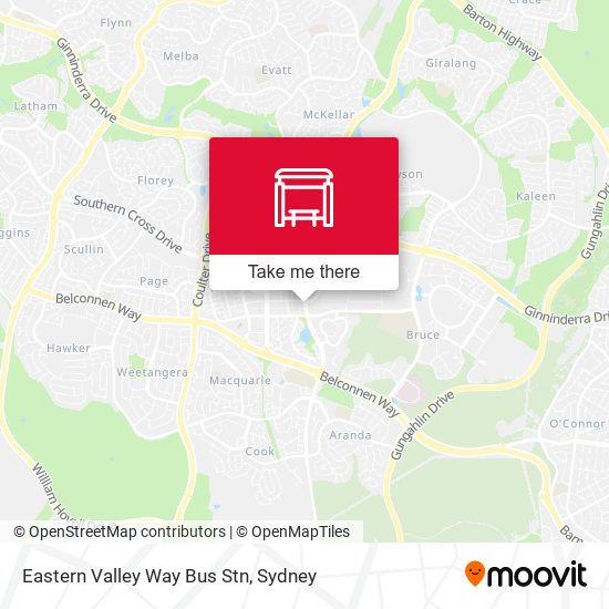 Eastern Valley Way Bus Stn map