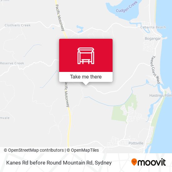 Kanes Rd before Round Mountain Rd map