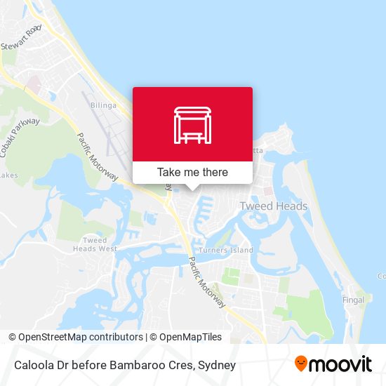 Caloola Dr before Bambaroo Cres map