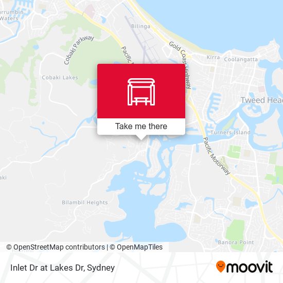 Inlet Dr at Lakes Dr map