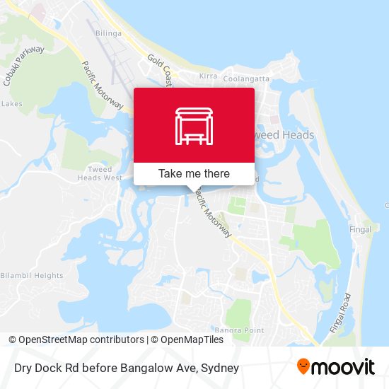 Dry Dock Rd before Bangalow Ave map