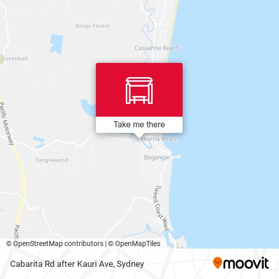 Cabarita Rd after Kauri Ave map