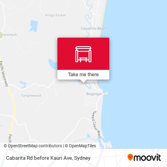 Cabarita Rd before Kauri Ave map