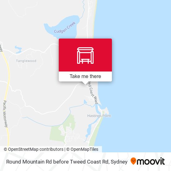 Round Mountain Rd before Tweed Coast Rd map