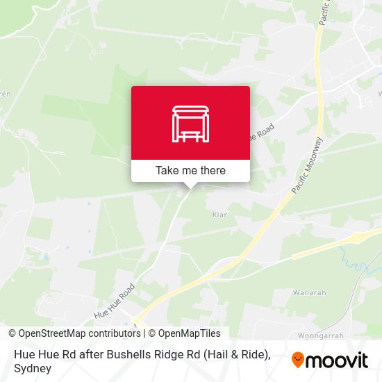 Hue Hue Rd after Bushells Ridge Rd (Hail & Ride) map