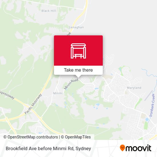 Brookfield Ave before Minmi Rd map