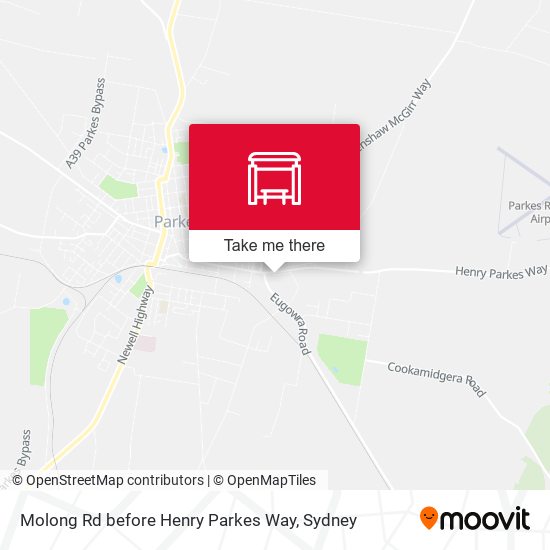 Molong Rd before Henry Parkes Way map