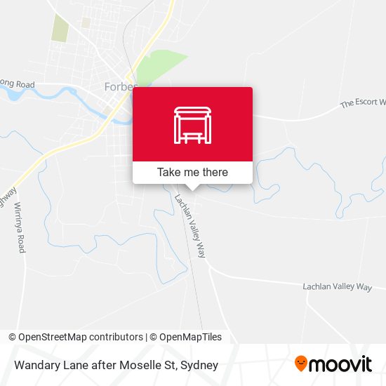 Wandary Lane after Moselle St map