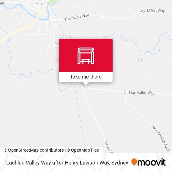 Lachlan Valley Way after Henry Lawson Way map