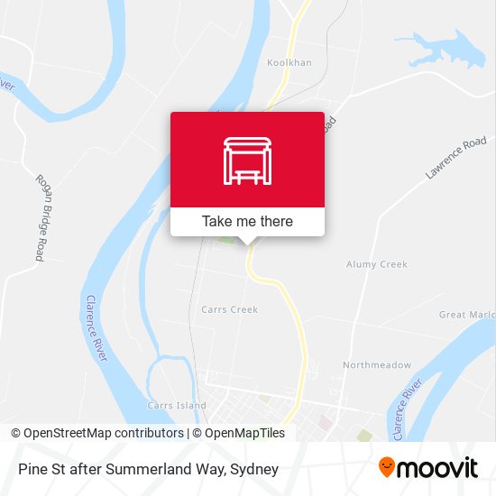 Pine St after Summerland Way map