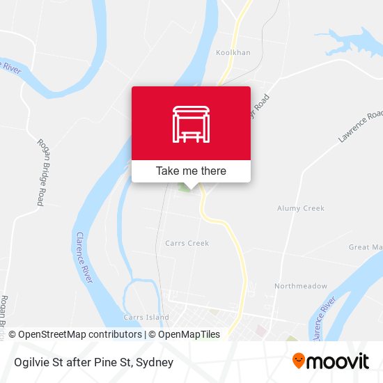 Ogilvie St after Pine St map