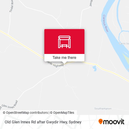 Old Glen Innes Rd after Gwydir Hwy map