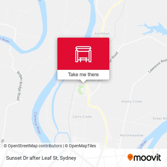 Sunset Dr after Leaf St map