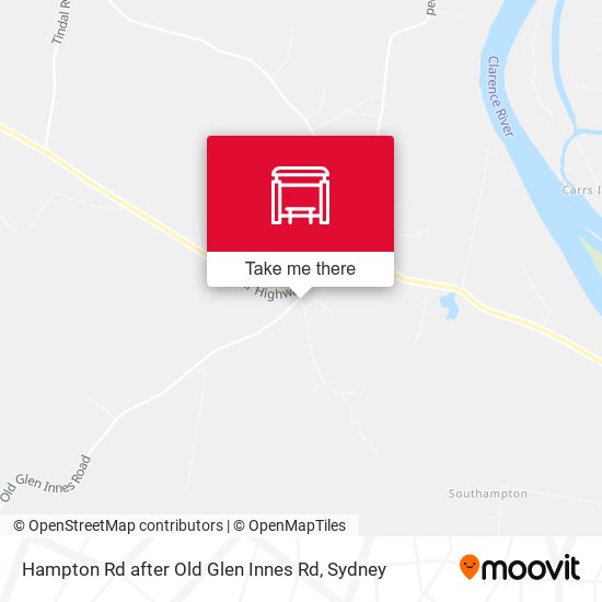 Hampton Rd after Old Glen Innes Rd map