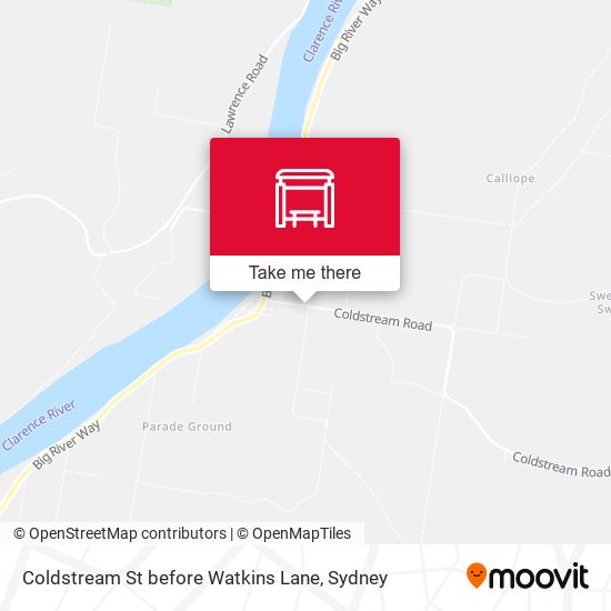 Coldstream St before Watkins Lane map