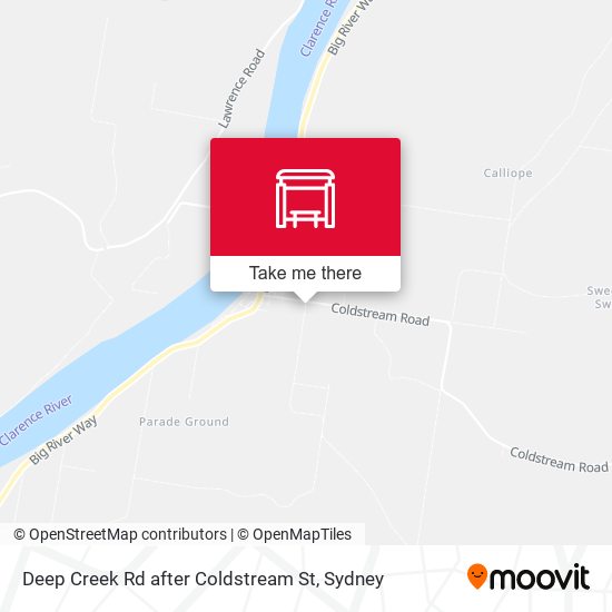 Deep Creek Rd after Coldstream St map