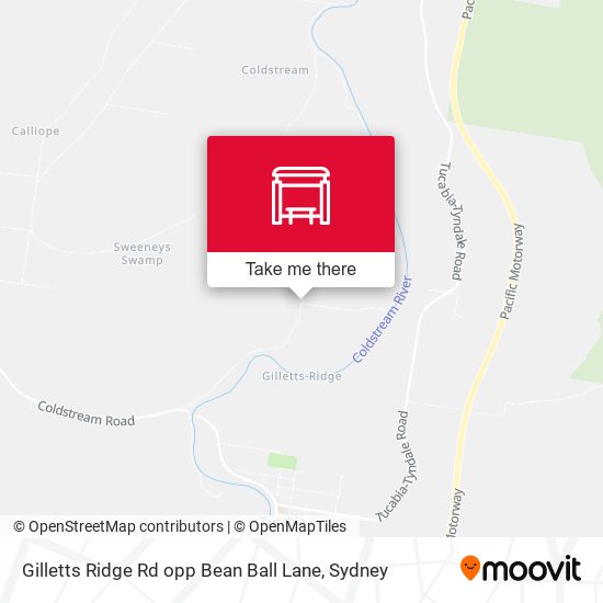 Gilletts Ridge Rd opp Bean Ball Lane map