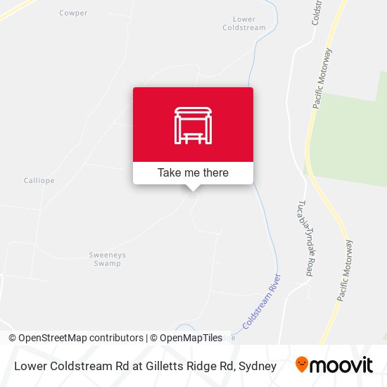Lower Coldstream Rd at Gilletts Ridge Rd map