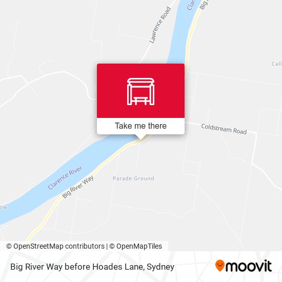 Big River Way before Hoades Lane map