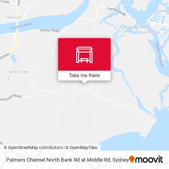 Palmers Channel North Bank Rd at Middle Rd map