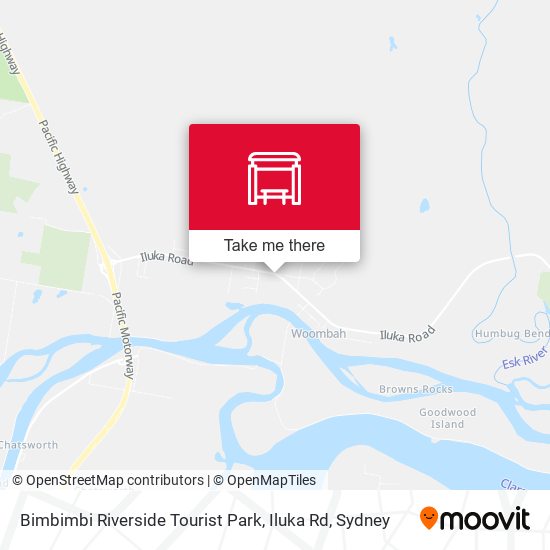 Bimbimbi Riverside Tourist Park, Iluka Rd map