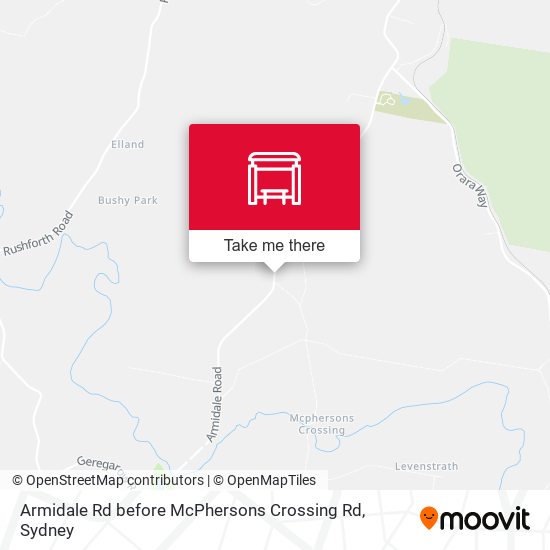 Armidale Rd before McPhersons Crossing Rd map