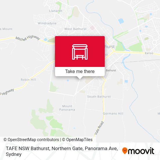 TAFE NSW Bathurst, Northern Gate, Panorama Ave map