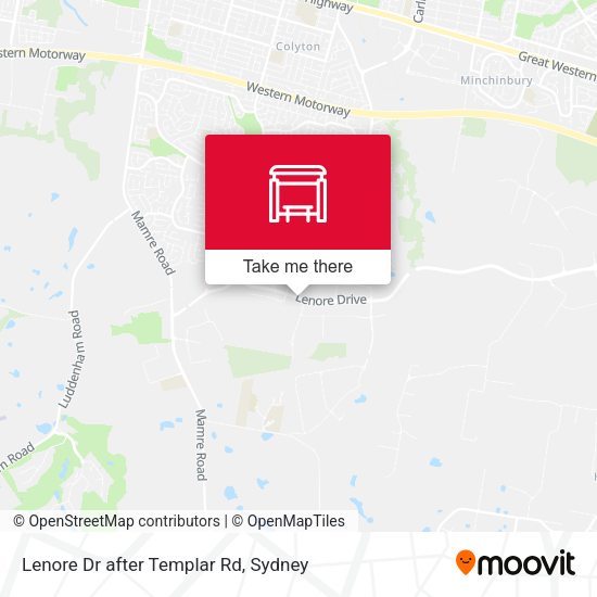 Lenore Dr after Templar Rd map